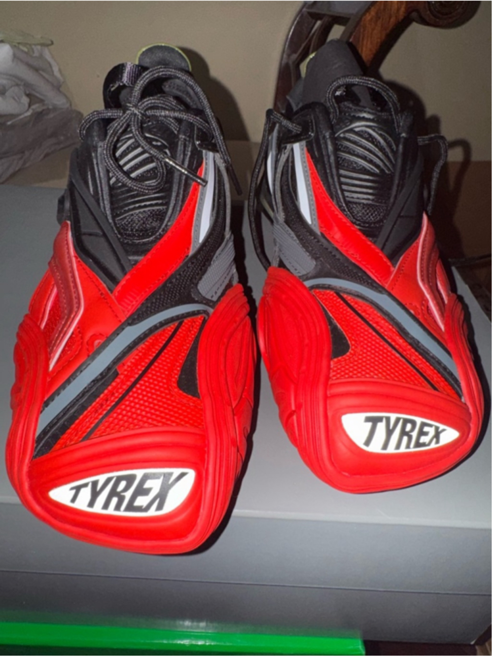Balenciaga TYREX Red and Black Athletic Sneakers